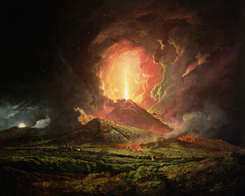 An Eruption of Vesuvius, seen from Portici à Joseph Wright of Derby