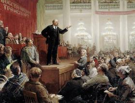 Lenin pour un congrès des travailleurs de transport russes