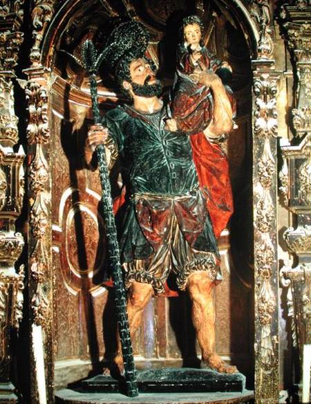 St. Christopher - Juan Martinez Montanes en reproduction imprimée ou copie  peinte à l\'huile sur toile