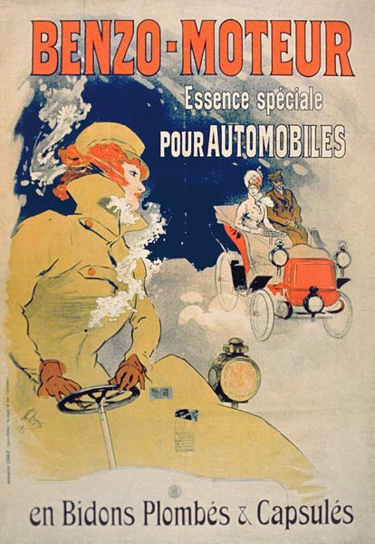 Poster advertising 'Benzo-Moteur' Motor Oil Especially for Automobiles à Jules Chéret