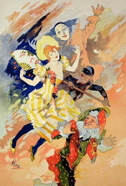 Reproduction of a poster for a pantomime, 1891 (colour litho) à Jules Chéret