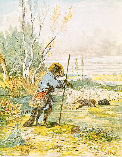The Wolf as a Shepherd, from the ''Fables'' Jean de La Fontaine (1621-95) à Jules David