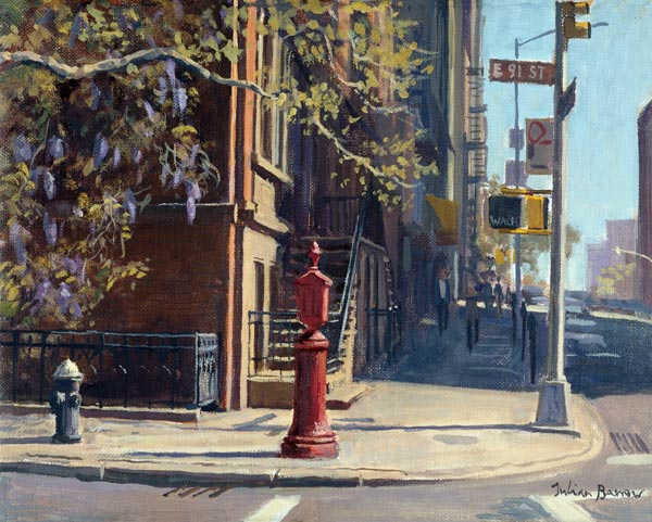91st Street at Lexington Avenue (oil on canvas)  à Julian  Barrow