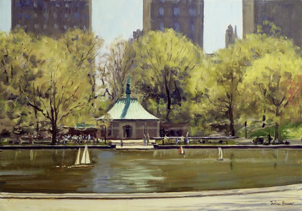 The Boating Lake, Central Park, New York, 1997 (oil on canvas)  à Julian  Barrow