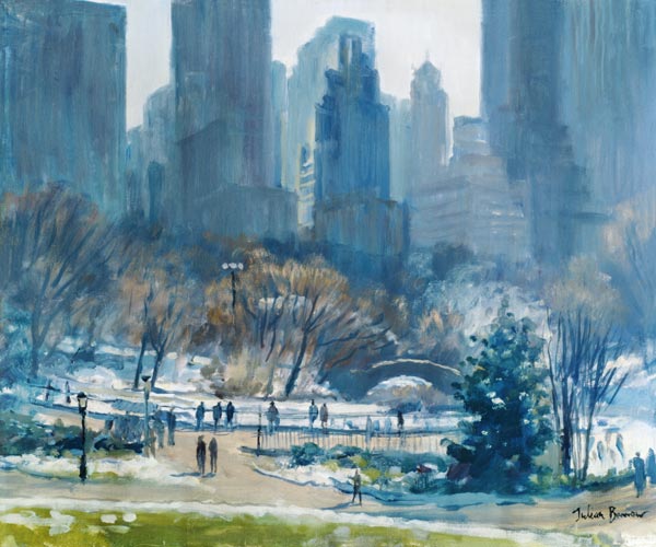 Winter in Central Park, New York, 1997 (oil on canvas)  à Julian  Barrow
