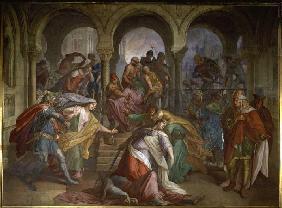 décès de Kriemhild (hall de la vengeance (Nibelungen-Saele) de la résidence à Munich)