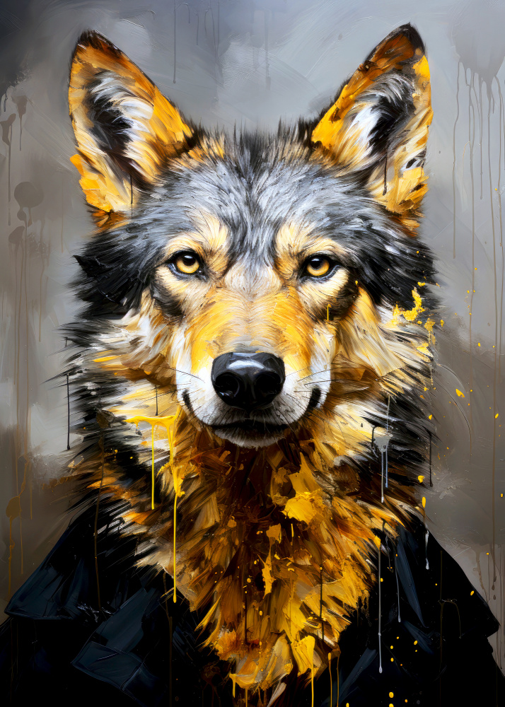 Wolf animal art #wolf à Justyna Jaszke