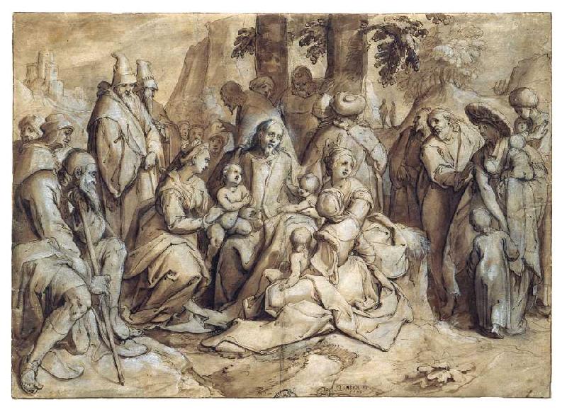 Christus segnet die Kinder à Karel Van Mander