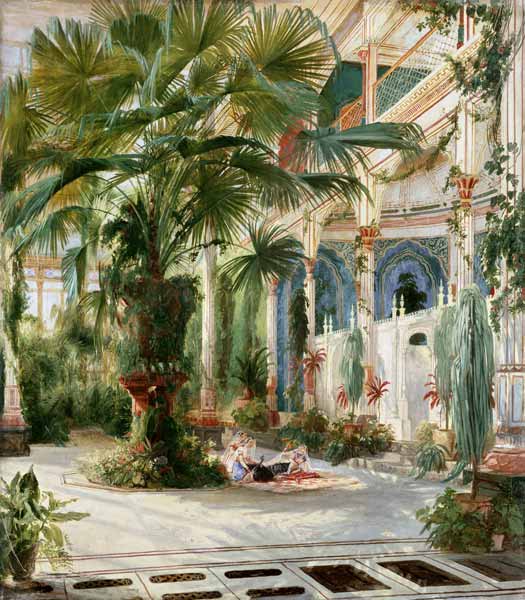 Intérieur de la maison aux palmiers à Potsdam à Carl Eduard Ferdinand Blechen