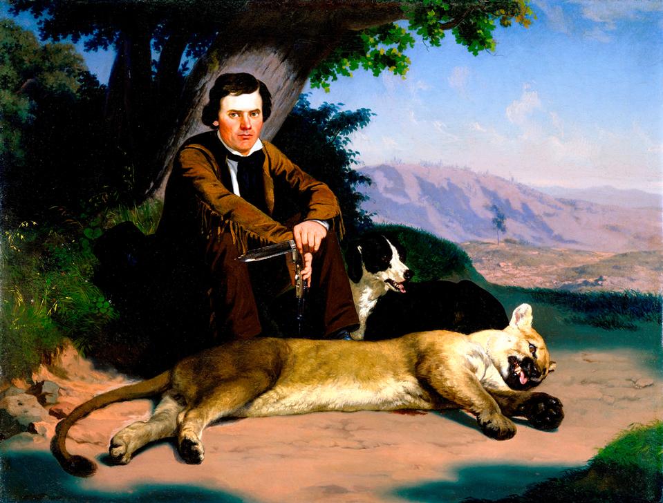 Peter Quivey and the Mountain Lion à Karl Nahl