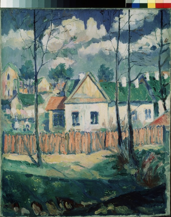 Spring. Landscape with a small house à Kasimir Severinovich Malewitsch