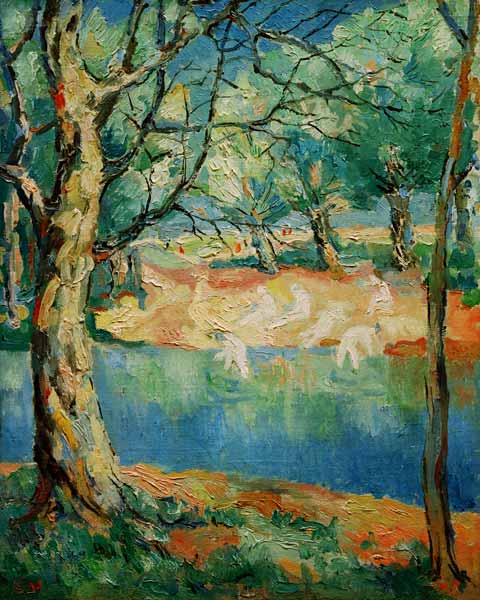 K.Malevich, River in a forest / 1930 à Kasimir Severinovich Malewitsch