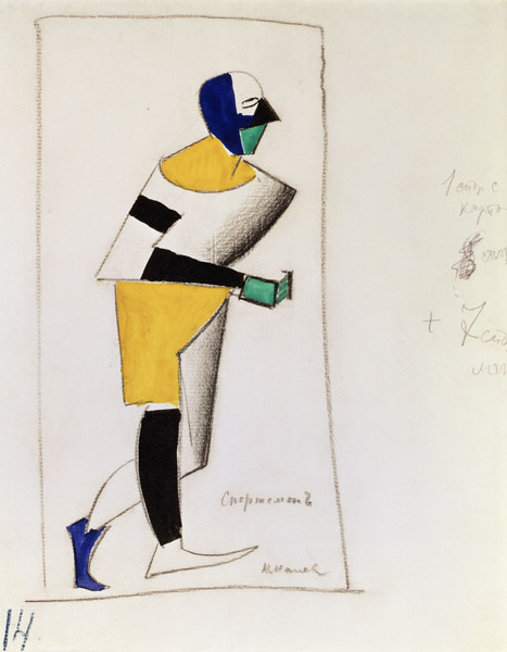 Sportif. Conception de costumes pour l'opéra Victoire sur le soleil par A. Kruchenykh à Kasimir Severinovich Malewitsch