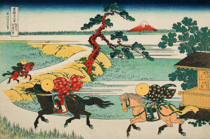 Sekiya Village at Sumida river (from a Series "36 Views of Mount Fuji") à Katsushika Hokusai