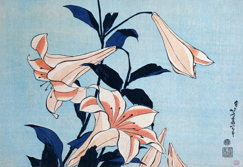 Lilies à Katsushika Hokusai