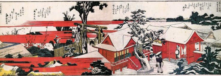 At the shore of the Sumida river à Katsushika Hokusai