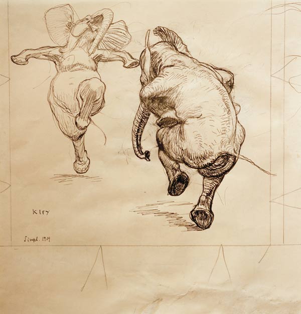 Zwei tanzende Elefanten à Heinrich Kley