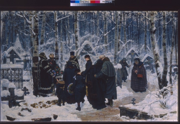 Funeral service on the cemetery à Konstantin Apollonowitsch Sawizki