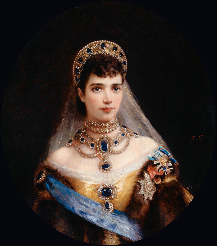 Portrait of Empress Maria Feodorovna, Princess Dagmar of Denmark (1847-1928) à Konstantin Jegorowitsch Makowski