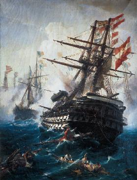 Le navire de ligne empereur dans bataille navale des Lissa.