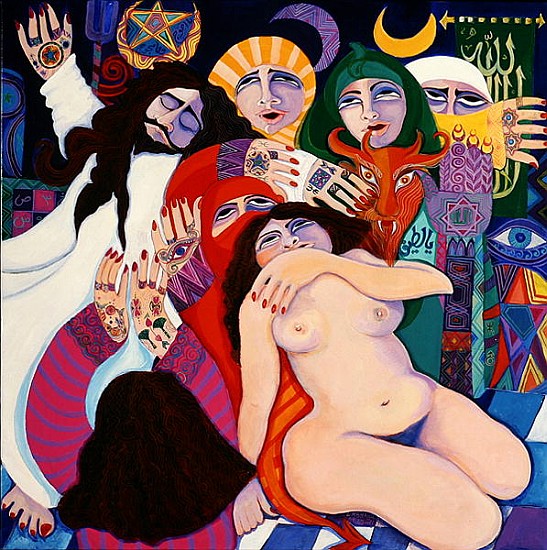 Exorcism "The Zar", 1992 (acrylic on canvas)  à Laila  Shawa