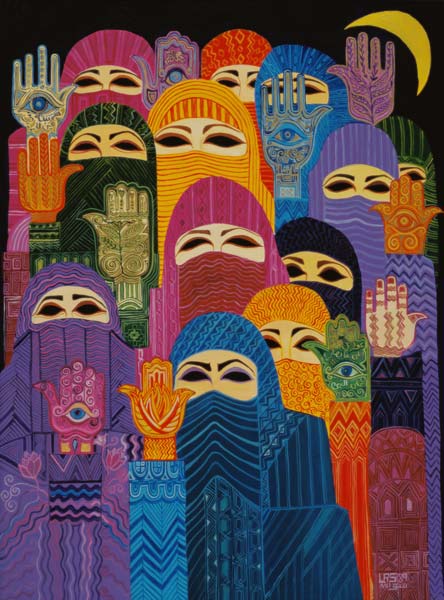 The Hands of Fatima, 1989 (oil on canvas)  à Laila  Shawa