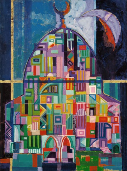 The House of God, 1993-94 (acrylic & gol - Laila Shawa en reproduction  imprimée ou copie peinte à l'huile sur toile