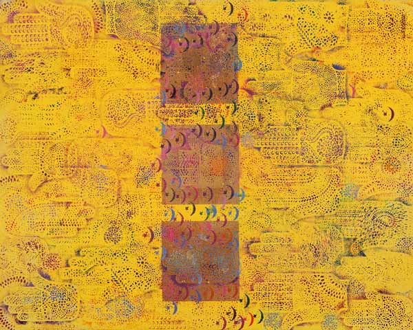 Untitled, 1999 (acrylic & gold leaf on paper)  à Laila  Shawa