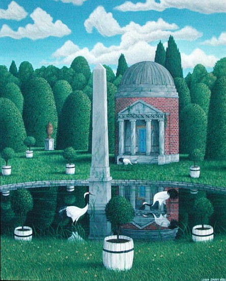 Temple, Chiswick House Gardens, 1989 (acrylic on linen)  à Larry  Smart