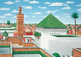 Rooftops, Marrakech, 1998 (acrylic on linen) 