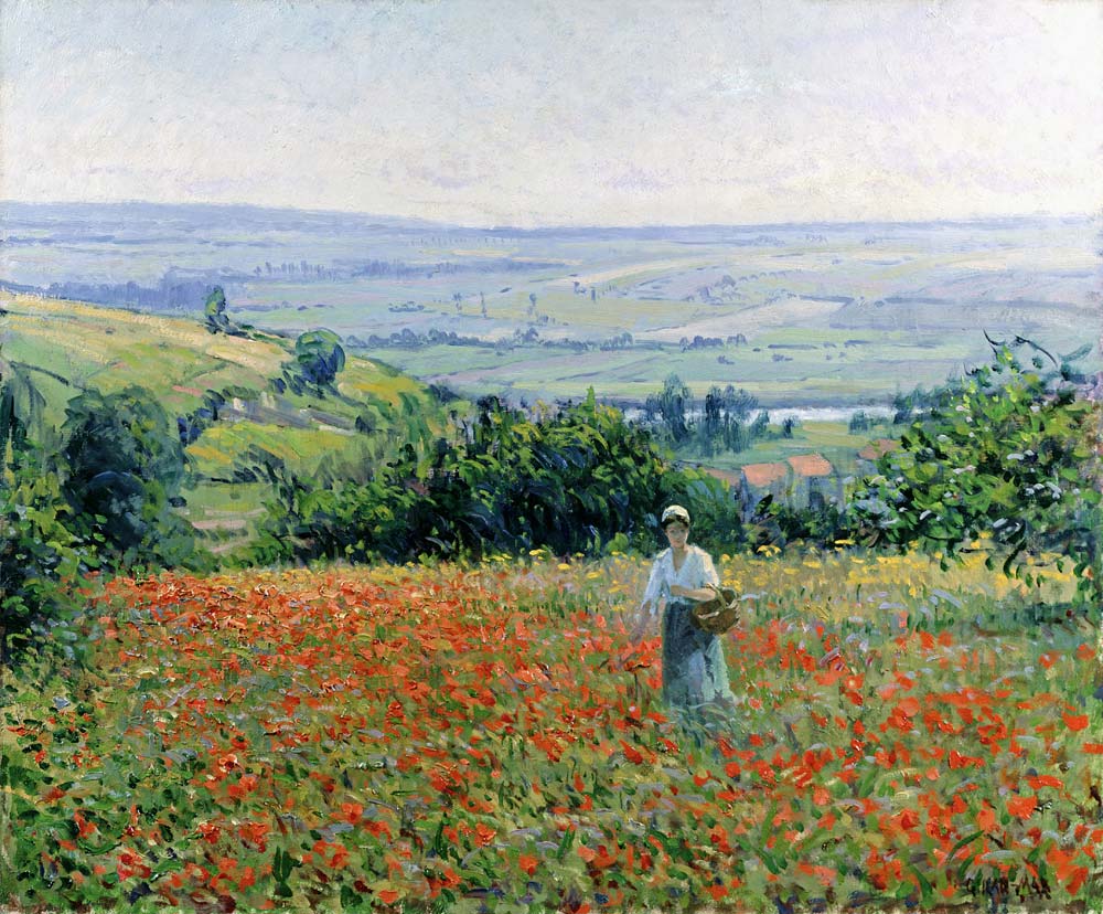 Woman in a Poppy Field à Leon Giran-Max