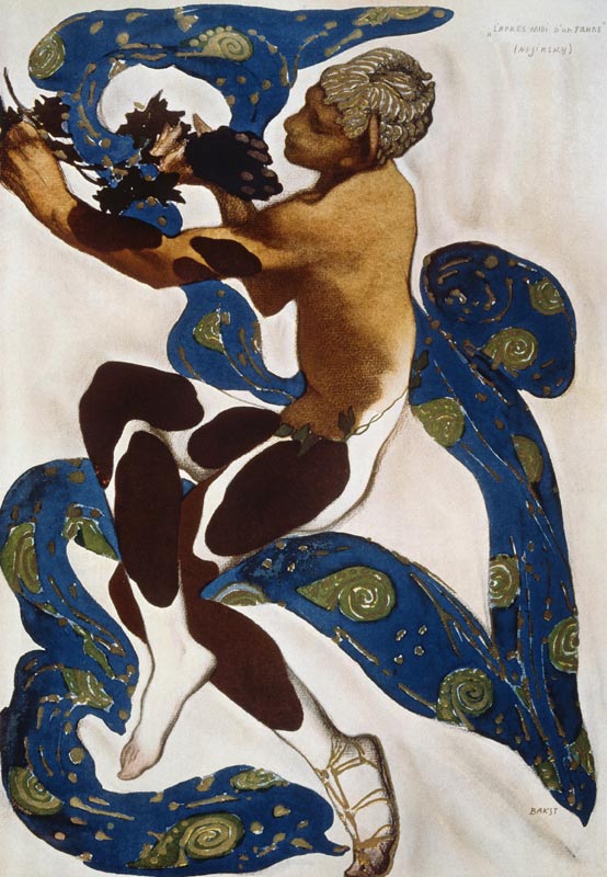 Faun. Costume design for the ballet The Afternoon of a Faun by C. Debussy à Leon Nikolajewitsch Bakst
