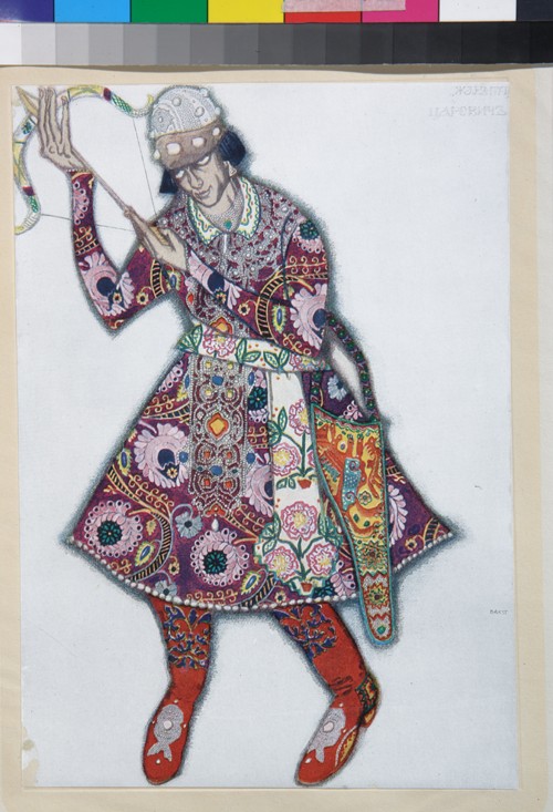 Ivan Tsarevich. Costume design for the ballet The Firebird (L'oiseau de feu) by I. Stravinsky à Leon Nikolajewitsch Bakst