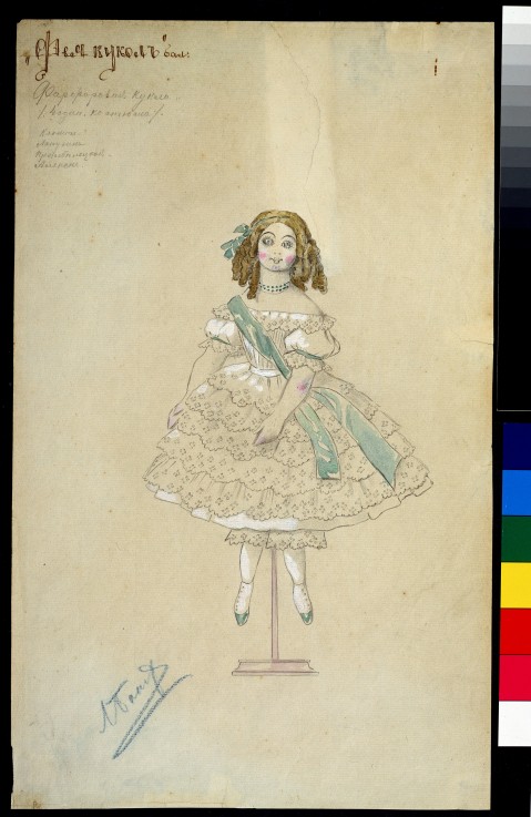 Costume design for the ballet The Fairy Doll by J. Bayer à Leon Nikolajewitsch Bakst