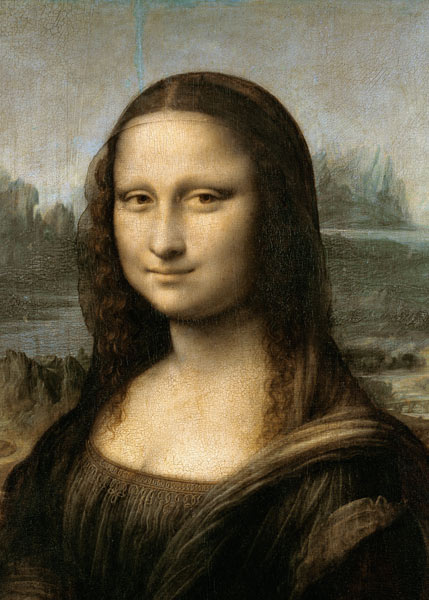 Detail of the Mona Lisa, c.1503-6 à Léonard de Vinci