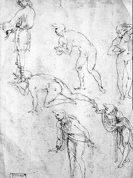 Six Figures, Study for an Epiphany  and à Léonard de Vinci