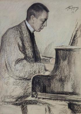 portrait du compositeur S.R achmaninow.