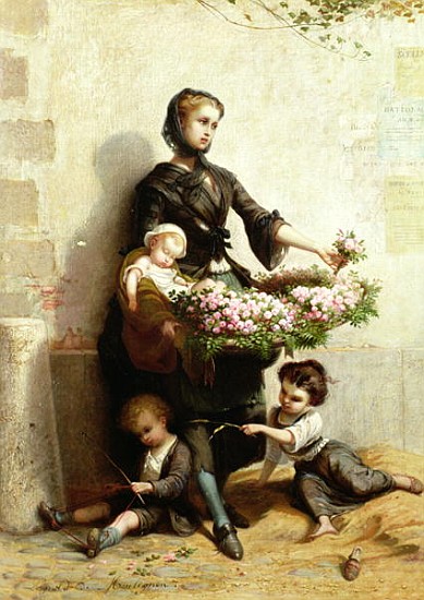 Victorian Flower Seller à Leopold de Moulignon