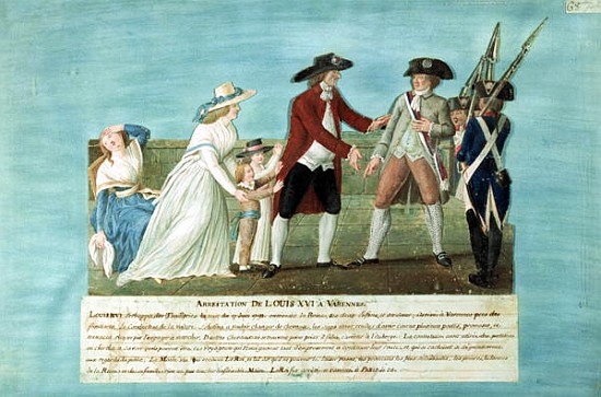The Arrest of Louis XVI and his family at Varennes, 21 June à Frères Lesueur