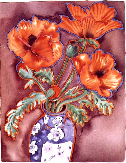 Chinese Poppies, 1989 (w/c on paper)  à Lillian  Delevoryas