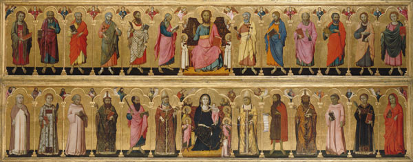 Thronender Christus mit den 12 Aposteln und Engeln à Lippo Memmi