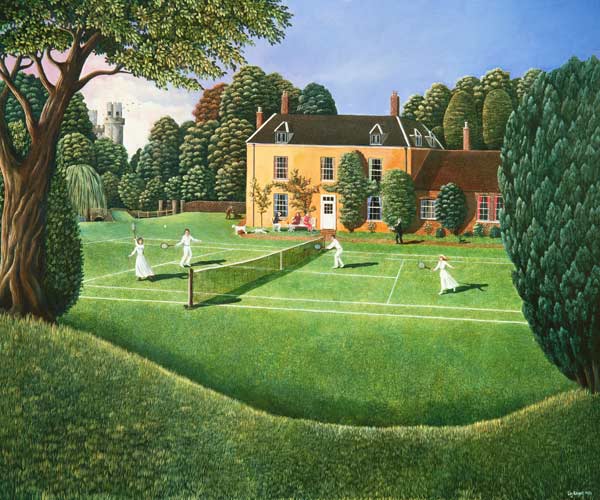 The Tennis Match, 1980 (oil on canvas)  à Liz  Wright