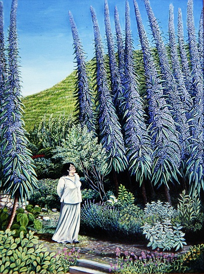 Val and her Echiums à Liz  Wright