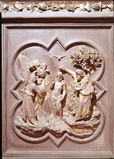 The Baptism of Christ, panel for the North Door à Lorenzo  Ghiberti