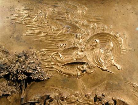 The Story of Adam, detail of God the Father with Angels, from one of the original panels from the Ea à Lorenzo  Ghiberti