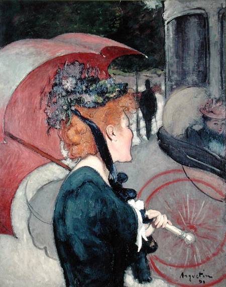 Woman with an umbrella, or The Walk à Louis Anquetin