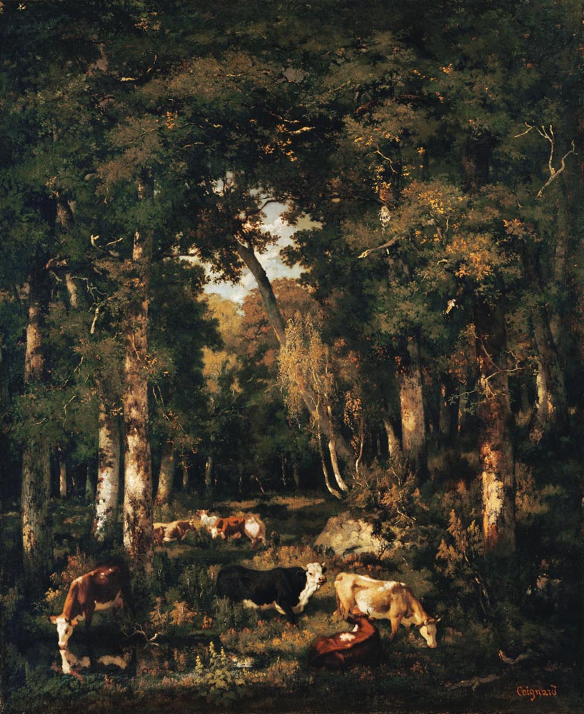 vaches dans la forêt de Fontainebleau à Louis Coignard