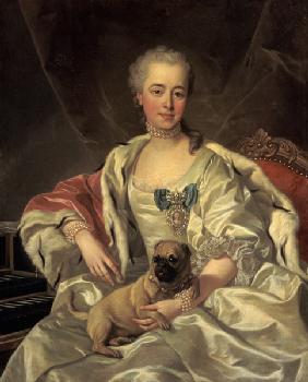 portrait de la princesse Golytschina avec leur chiot