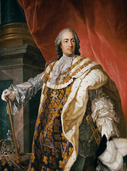 Louis XV (1710-74) en reproduction imprimée ou copie peinte à l\'huile sur  toile