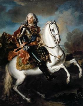 Roi août II  (le fort) de Pologne à cheval